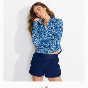 Lands' End Blue Athletic Swim Shorts Tailored Fit